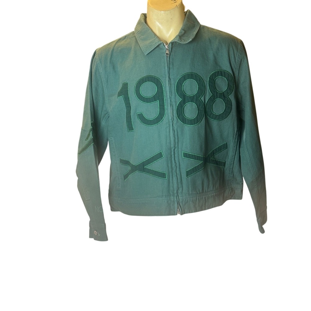 Jordan Flight 1988 Dunk Champ Green Canvas Jacket Mens Large Streetwear Utility